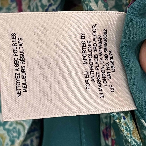 Anthropologie Maeve Meret Green‎ Floral Paisley Boho Silk Tunic Blouse Size US 6 - Picture 8 of 16